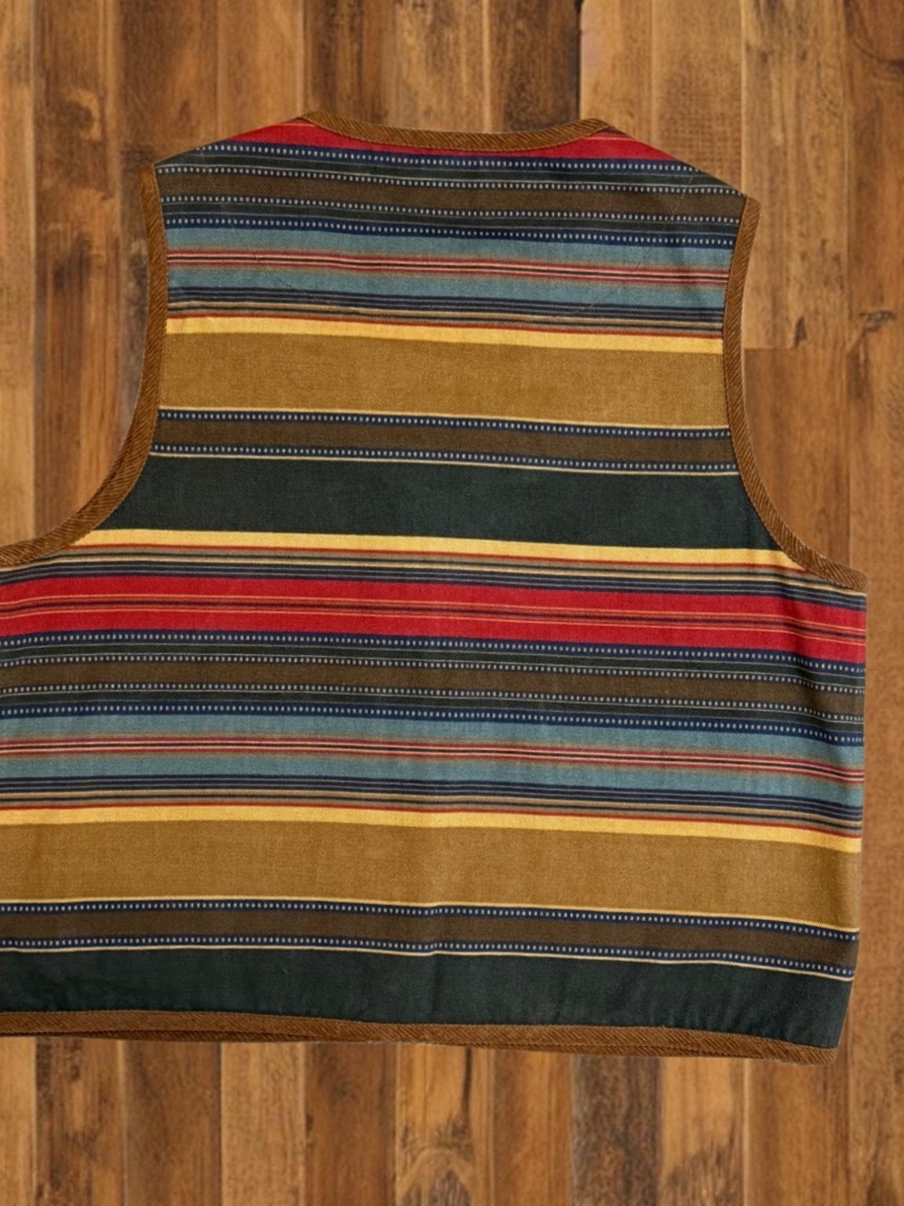 Jones New York Sport Southwestern Stripe Vest | Vintage 90s Cottagecore Boho - Picture 3 of 9